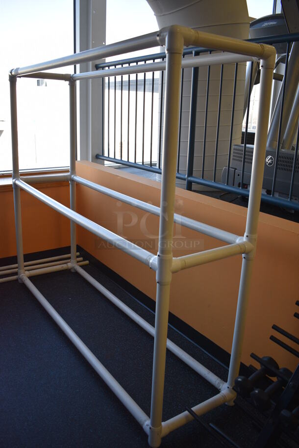 White Poly Stability Ball Shelf. 76x20x65. (upstairs) - Image 2 of 3