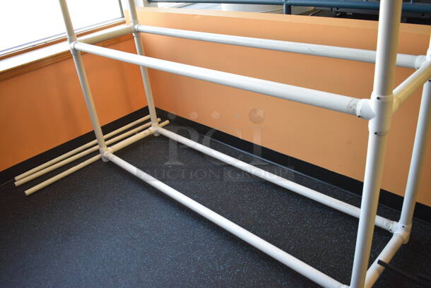 White Poly Stability Ball Shelf. 76x20x65. (upstairs) - Image 3 of 3