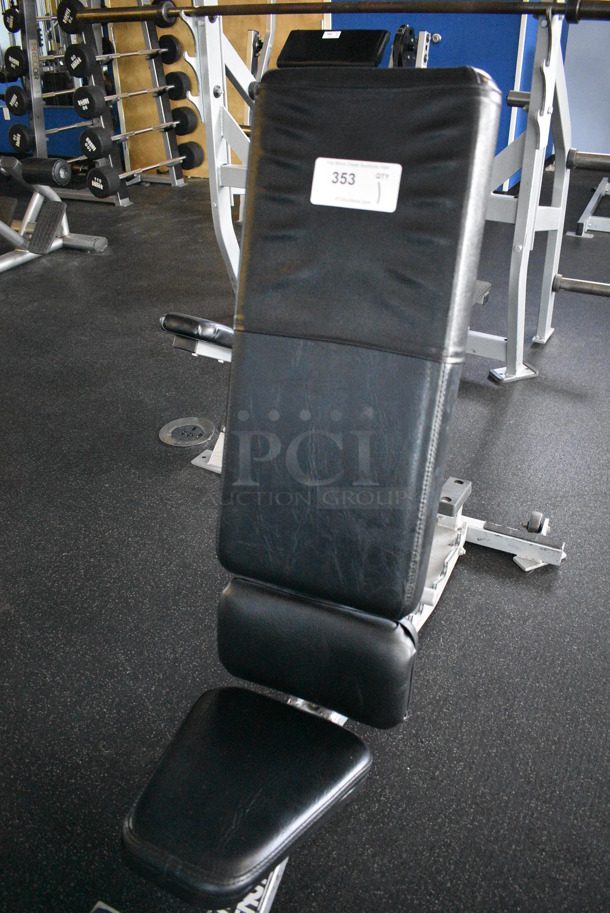 NICE! Hammer Strength Gray Metal Floor Style Seated Bench. BUYER MUST REMOVE. 24x70x44. (weight room) - Image 4 of 7