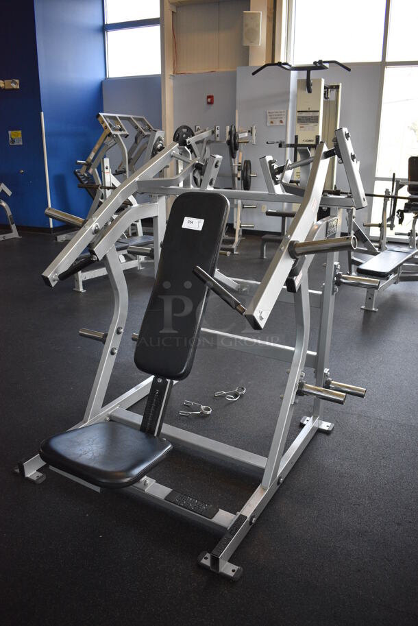 NICE! Hammer Strength Gray Metal Floor Style Iso-lateral Super Incline Press Machine. BUYER MUST REMOVE - Unit May Need Disassembly For Removal. 58x57x60. (weight room) - Image 3 of 12