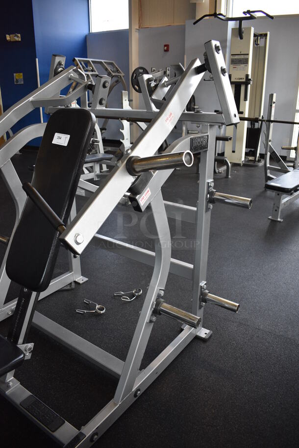 NICE! Hammer Strength Gray Metal Floor Style Iso-lateral Super Incline Press Machine. BUYER MUST REMOVE - Unit May Need Disassembly For Removal. 58x57x60. (weight room) - Image 4 of 12