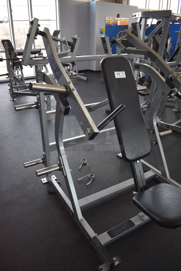 NICE! Hammer Strength Gray Metal Floor Style Iso-lateral Super Incline Press Machine. BUYER MUST REMOVE - Unit May Need Disassembly For Removal. 58x57x60. (weight room) - Image 6 of 12