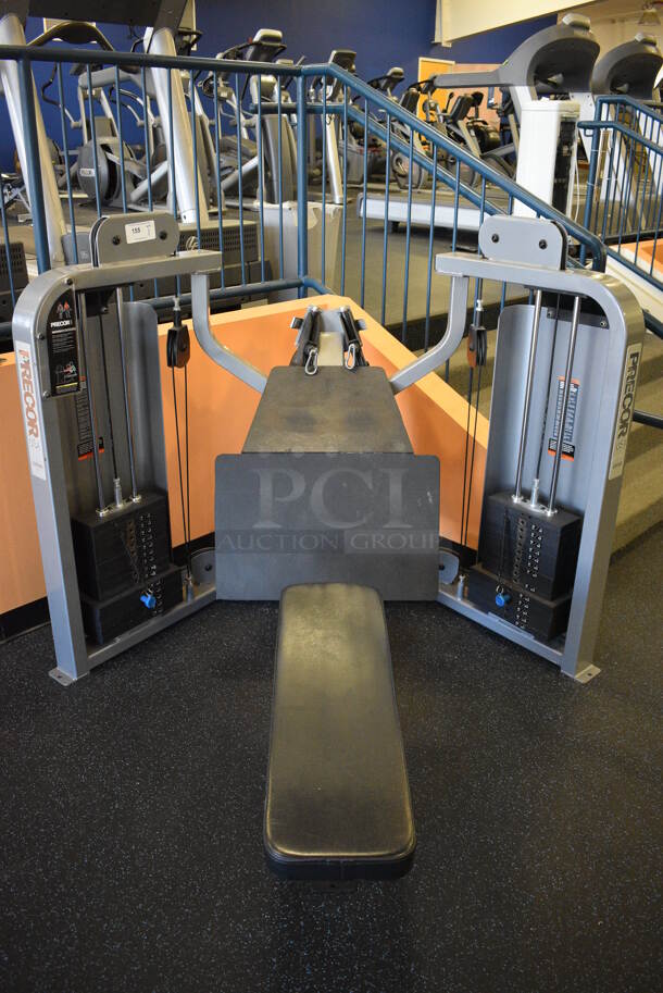 NICE! Precor Metal Commercial Floor Style Row Machine. BUYER MUST REMOVE - Unit May Need Disassembly For Removal. 70x70x53. (upstairs) This Unit Will Be Moved Down To The First Floor Before Pick Up Day Begins!