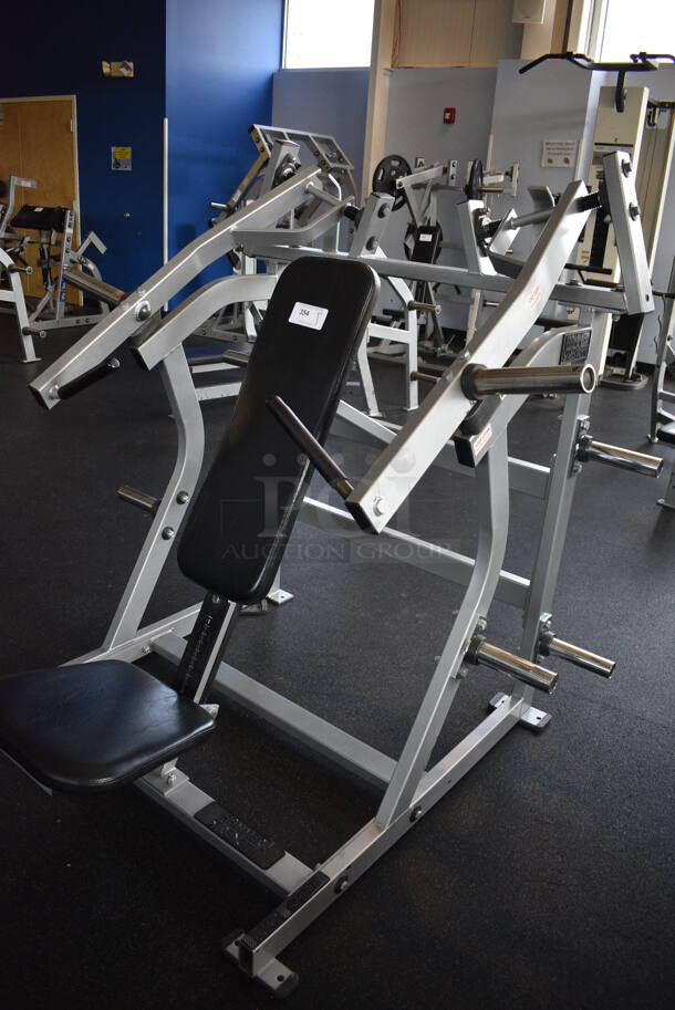 NICE! Hammer Strength Gray Metal Floor Style Iso-lateral Super Incline Press Machine. BUYER MUST REMOVE - Unit May Need Disassembly For Removal. 58x57x60. (weight room) - Image 9 of 12