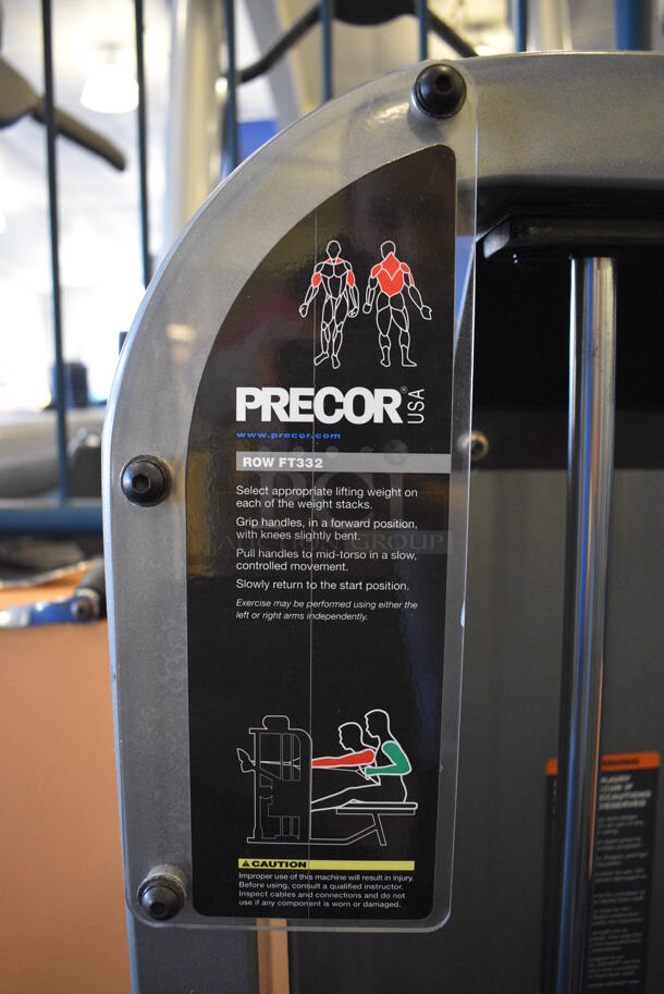 NICE! Precor Metal Commercial Floor Style Row Machine. BUYER MUST REMOVE - Unit May Need Disassembly For Removal. 70x70x53. (upstairs) This Unit Will Be Moved Down To The First Floor Before Pick Up Day Begins! - Image 7 of 9