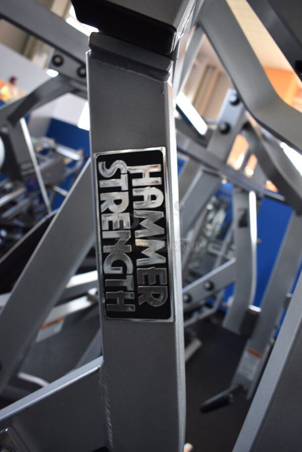 NICE! Hammer Strength Gray Metal Floor Style Iso-lateral Bench Press Machine. BUYER MUST REMOVE - Unit May Need Disassembly For Removal. 66x44x72. (weight room) - Image 3 of 9