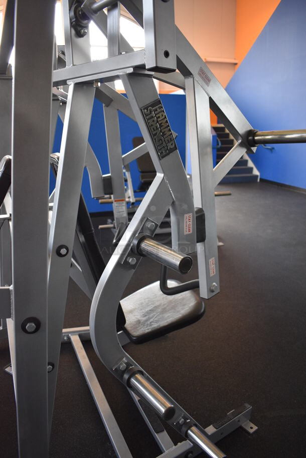 NICE! Hammer Strength Gray Metal Floor Style Iso-lateral Bench Press Machine. BUYER MUST REMOVE - Unit May Need Disassembly For Removal. 66x44x72. (weight room) - Image 8 of 9