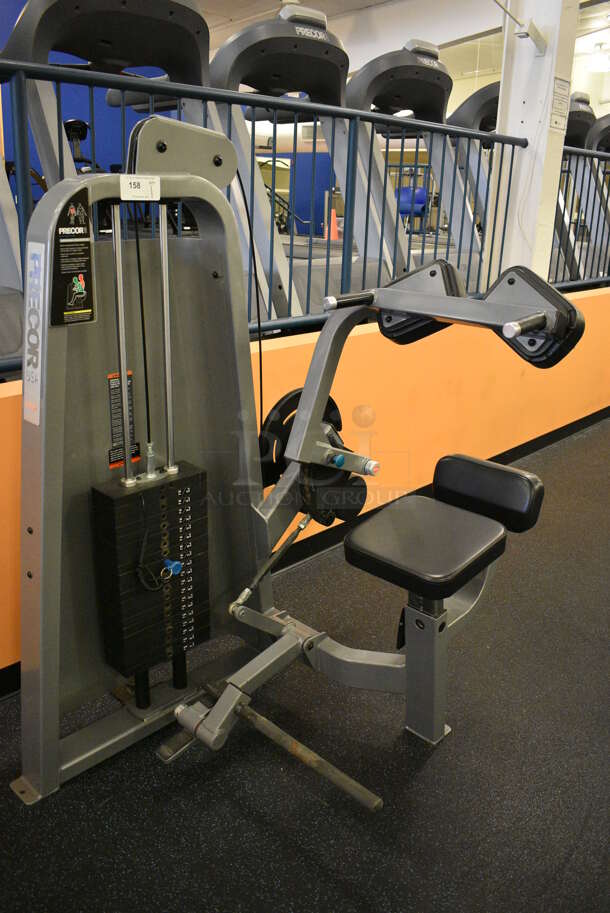 NICE! Precor Metal Commercial Floor Style Abdominal Isolator Machine. BUYER MUST REMOVE. 50x39x63. (upstairs) This Unit Will Be Moved Down To The First Floor Before Pick Up Day Begins!