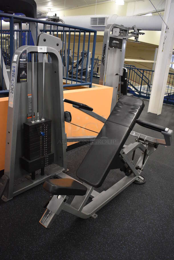 NICE! Precor Metal Commercial Floor Style Shoulder Press Machine. BUYER MUST REMOVE. 55x74x63. (upstairs) This Unit Will Be Moved Down To The First Floor Before Pick Up Day Begins! - Image 2 of 6