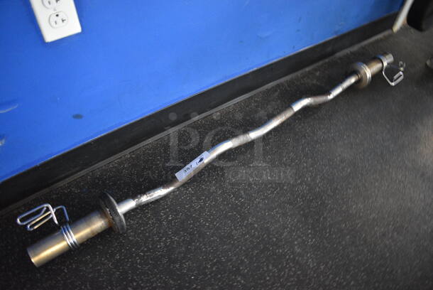 Metal Olympic Curl Bar w/ 2 Spring Collars. 52