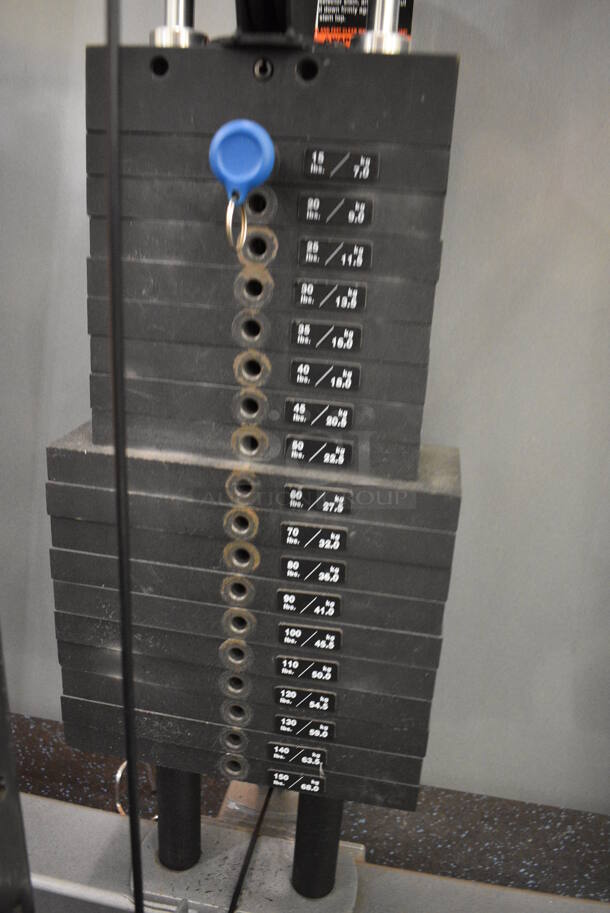 NICE! Metal Commercial Floor Style Functional Trainer Machine. BUYER MUST REMOVE - Unit May Need Disassembly For Removal. 96x60x83. (upstairs) This Unit Will Be Moved Down To The First Floor Before Pick Up Day Begins! - Image 6 of 10