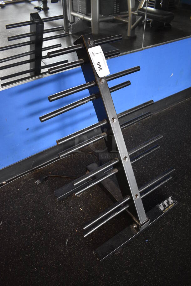 Black Metal Floor Style Weight Plate Tree. BUYER MUST REMOVE. 19x17x29. (weight room) - Image 2 of 3