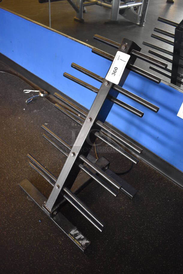 Black Metal Floor Style Weight Plate Tree. BUYER MUST REMOVE. 19x17x29. (weight room) - Image 3 of 3