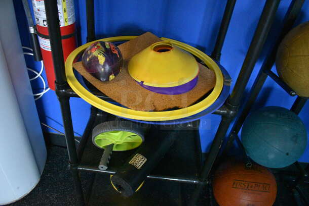 ALL ONE MONEY! Lot of Various Items on Black Poly 4 Tier Rack! (weight room) - Image 4 of 4