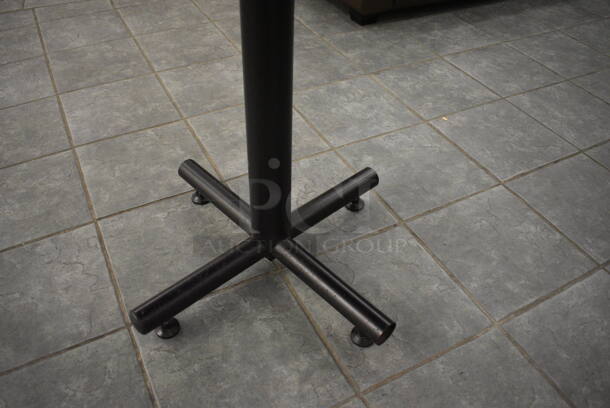 Gray Round Table on Metal Table Base. 36x36x30. (lobby) - Image 3 of 3