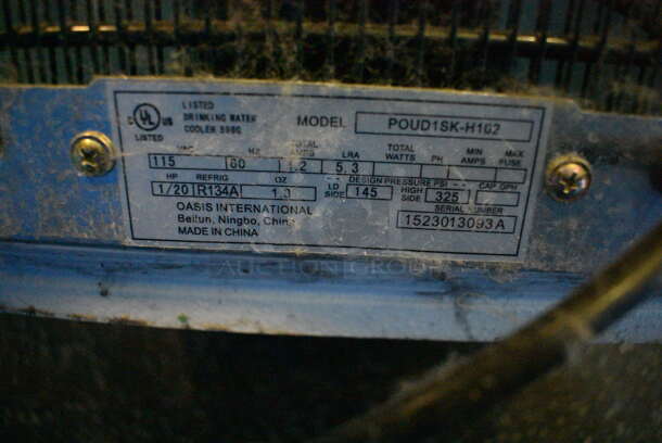 Oasis Model POUD1SK-H102 Floor Style Water Cooler Base. 115 Volts, 1 Phase. 13x13x40. (weight room) - Image 6 of 6