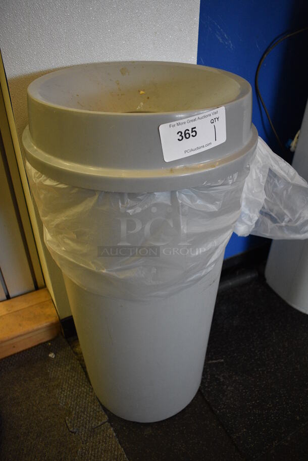 Gray Poly Trash Can. 16x16x34. (weight room) - Image 2 of 2