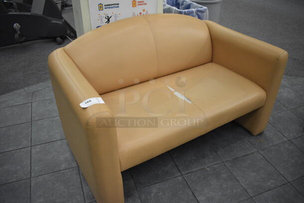 Tan Couch. 53x30x32. (lobby) - Image 2 of 3