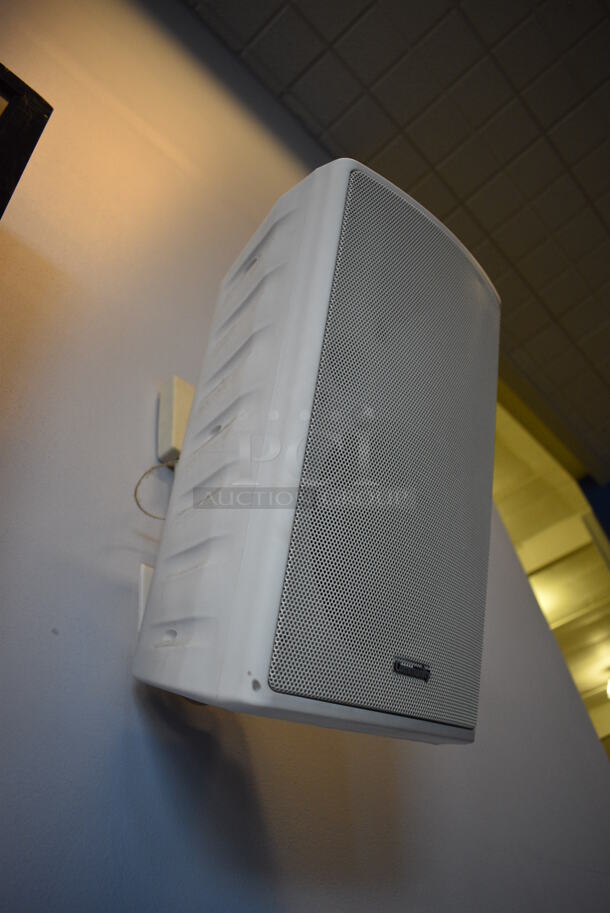 8 Community White Wall Mount Speakers. BUYER MUST REMOVE. 10.5x10.5x18. 8 Times Your Bid! (weight room) - Image 2 of 5