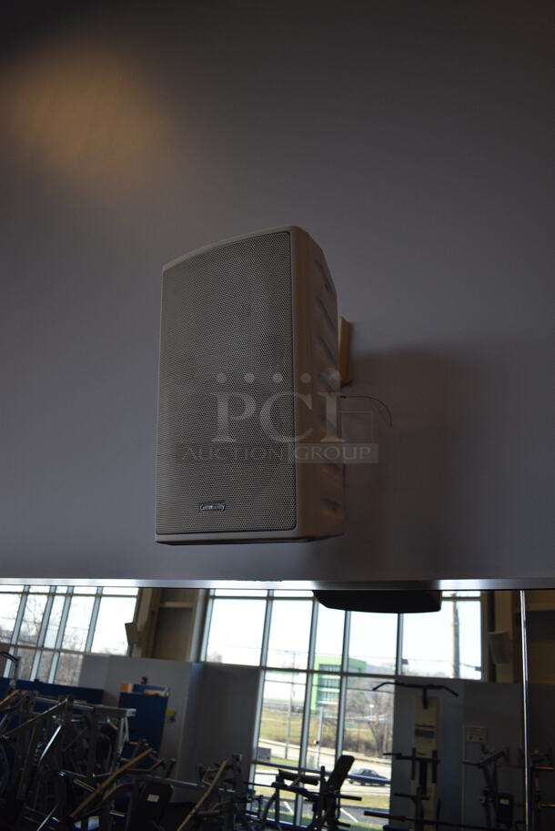 8 Community White Wall Mount Speakers. BUYER MUST REMOVE. 10.5x10.5x18. 8 Times Your Bid! (weight room) - Image 3 of 5