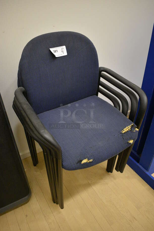 4 Blue Chairs w/ Arm Rests. 24x18x34. 4 Times Your Bid! (behind squash court - left) - Image 2 of 3
