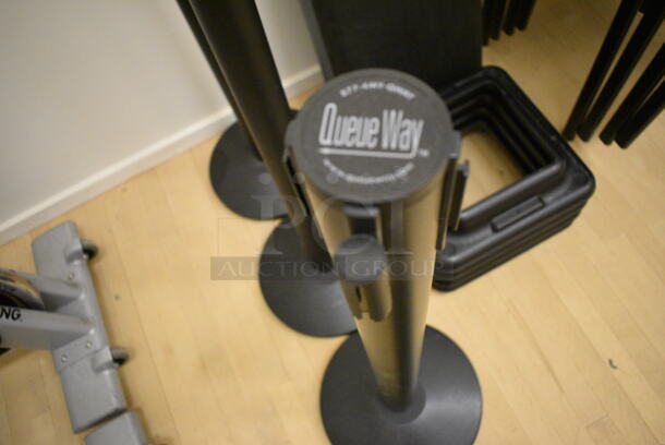 4 Queue Way Black Stanchions. 14x14x40. 4 Times Your Bid! (behind squash court - left) - Image 3 of 3