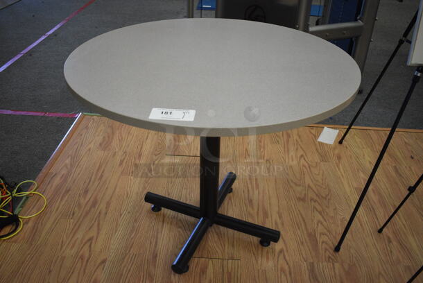 Gray Round Table. 36x36x30. (lobby)
 - Image 1 of 3