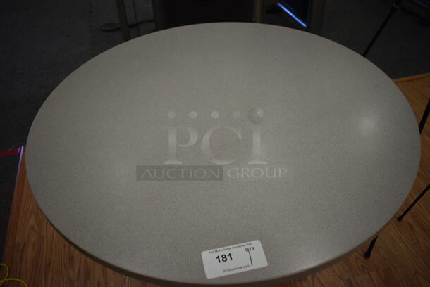 Gray Round Table. 36x36x30. (lobby)
 - Image 3 of 3