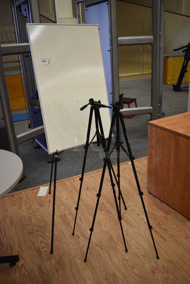 ALL ONE MONEY! Lot of 2 Tripods and Whiteboard on Easel! Includes 46". (lobby) - Image 2 of 3