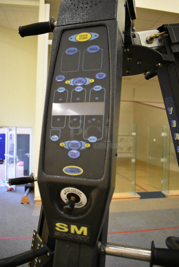 SM Sport Black Metal Commercial Floor Style 3 Sided Versa Climber Work Out Station. BUYER MUST REMOVE. 64x64x96. (lobby) - Image 3 of 10