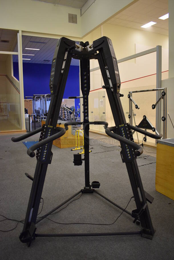 SM Sport Black Metal Commercial Floor Style 3 Sided Versa Climber Work Out Station. BUYER MUST REMOVE. 64x64x96. (lobby) - Image 7 of 10