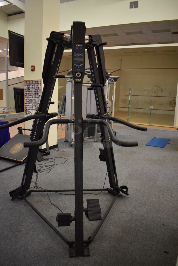 SM Sport Black Metal Commercial Floor Style 3 Sided Versa Climber Work Out Station. BUYER MUST REMOVE. 64x64x96. (lobby) - Image 8 of 10