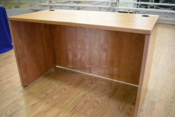 Wood Pattern Desk. 47x23.5x29.5. (lobby)
 - Image 4 of 4