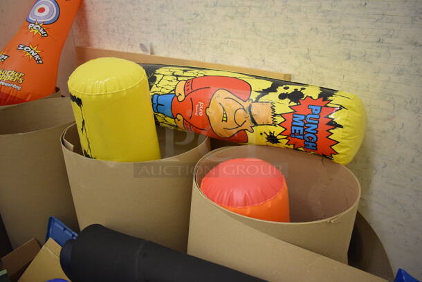 ALL ONE MONEY! Lot of Various Items Including Black Chair, Inflatable Punching Bags and Lamp! BUYER MUST REMOVE. (behind squash court - left) - Image 3 of 5