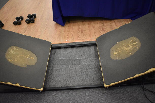 2 Adjustable Height Lateral Side Step Horizontal Plyometrics Boards on Stand. 112x36x26. (lobby) - Image 5 of 5