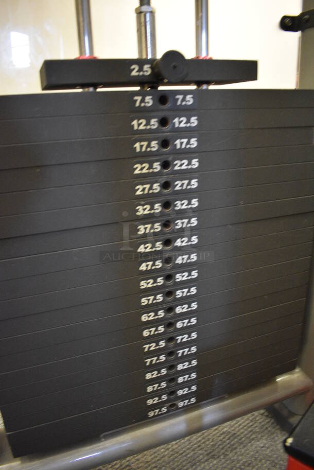Life Fitness Model CMDAP Gray Metal Floor Style Dual Adjustable Pulley Functional Trainer Machine. BUYER MUST REMOVE - Unit May Need Disassembly For Removal. 64x48x93. (lobby) - Image 6 of 11