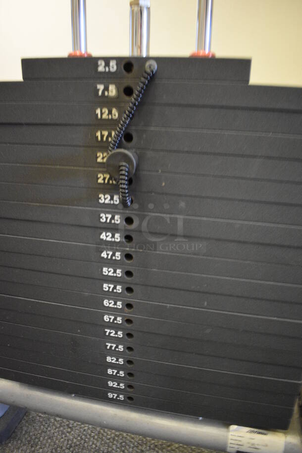 Life Fitness Model CMDAP Gray Metal Floor Style Dual Adjustable Pulley Functional Trainer Machine. BUYER MUST REMOVE BUYER MUST REMOVE - Unit May Need Disassembly For Removal. 64x48x93. (lobby) - Image 7 of 12