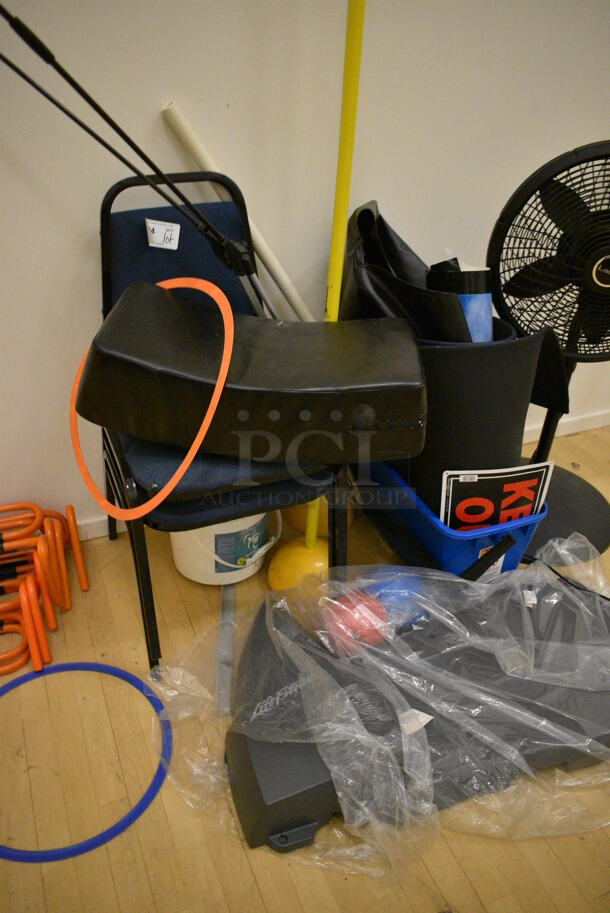 ALL ONE MONEY! Lot of Various Items Including Black Fan! BUYER MUST REMOVE. (behind squash court - right) - Image 3 of 4