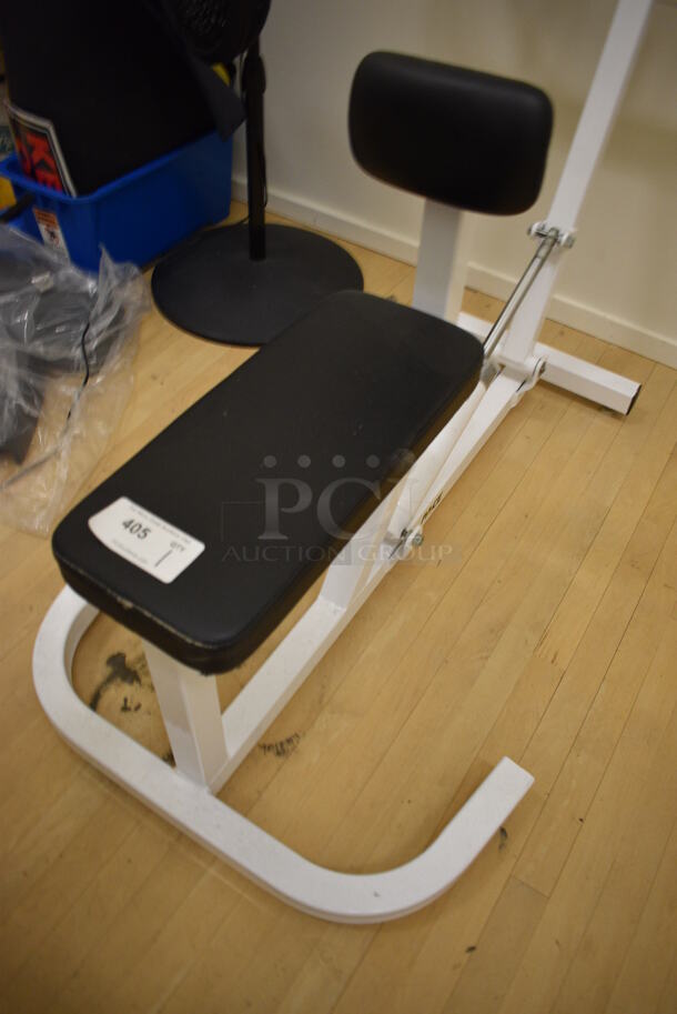 Pace White Metal Tricep Machine. BUYER MUST REMOVE. 30x55x38. (behind squash court - right) - Image 3 of 4