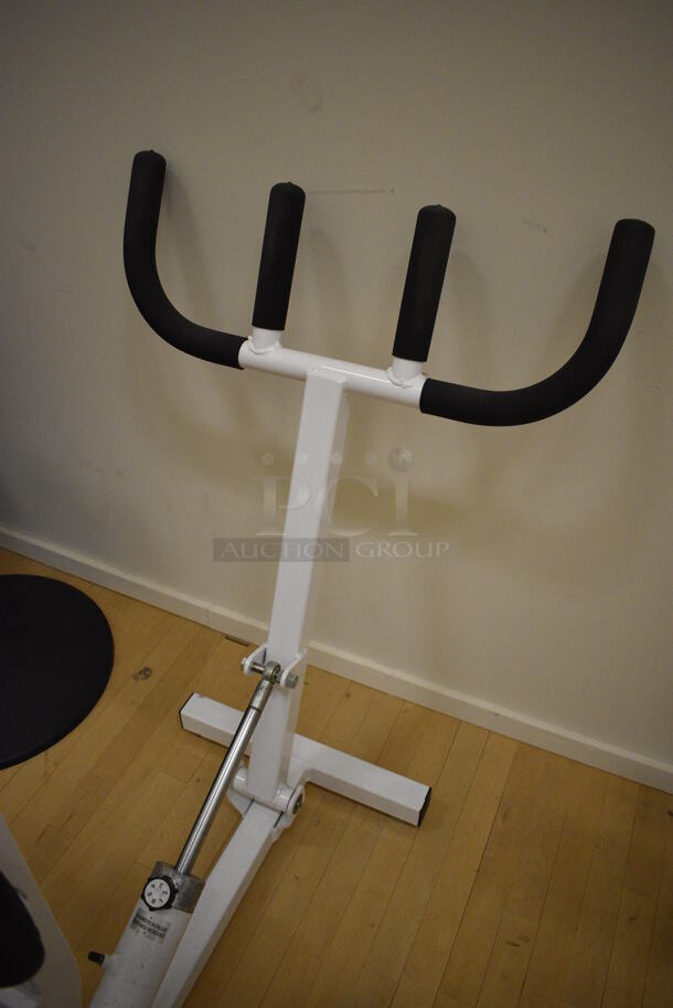 Pace White Metal Tricep Machine. BUYER MUST REMOVE. 30x55x38. (behind squash court - right) - Image 4 of 4