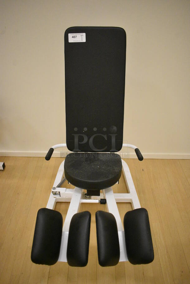 Pace White Metal Adductor Machine. BUYER MUST REMOVE. 30x50x48. (behind squash court - right) - Image 1 of 5