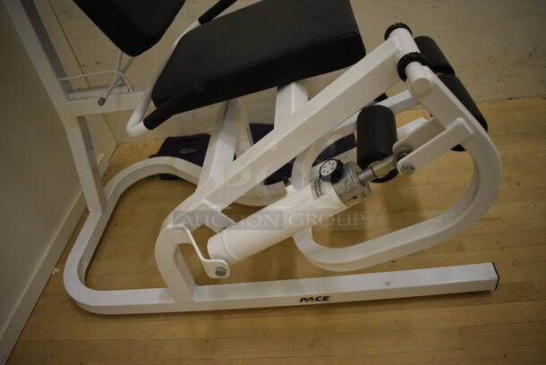 Pace White Metal Leg Exension Machine. BUYER MUST REMOVE. 35x50x55. (behind squash court - right) - Image 4 of 5