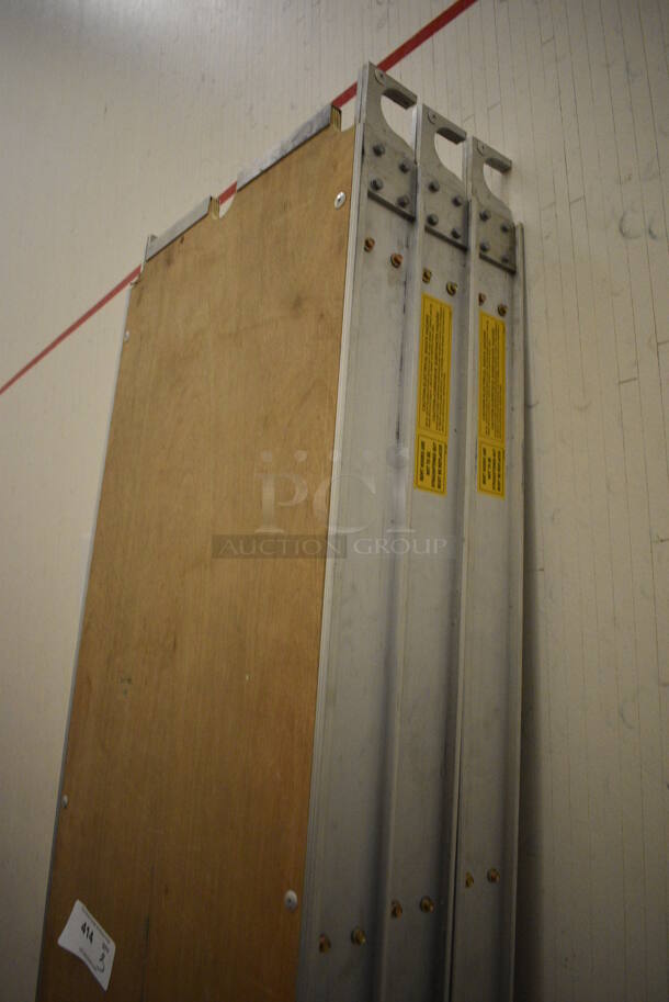 3 Wooden Planks w/ Metal Edges. 87x19x3.5. 3 Times Your Bid! (behind squash court - right) - Image 2 of 4