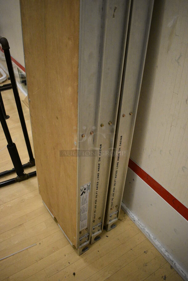 3 Wooden Planks w/ Metal Edges. 87x19x3.5. 3 Times Your Bid! (behind squash court - right) - Image 3 of 4