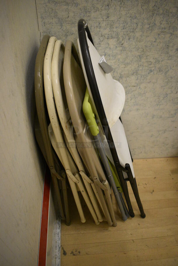 6 Various Fold Up Chairs. Includes 18x4x45. 6 Times Your Bid! (behind squash court - right) - Image 2 of 2