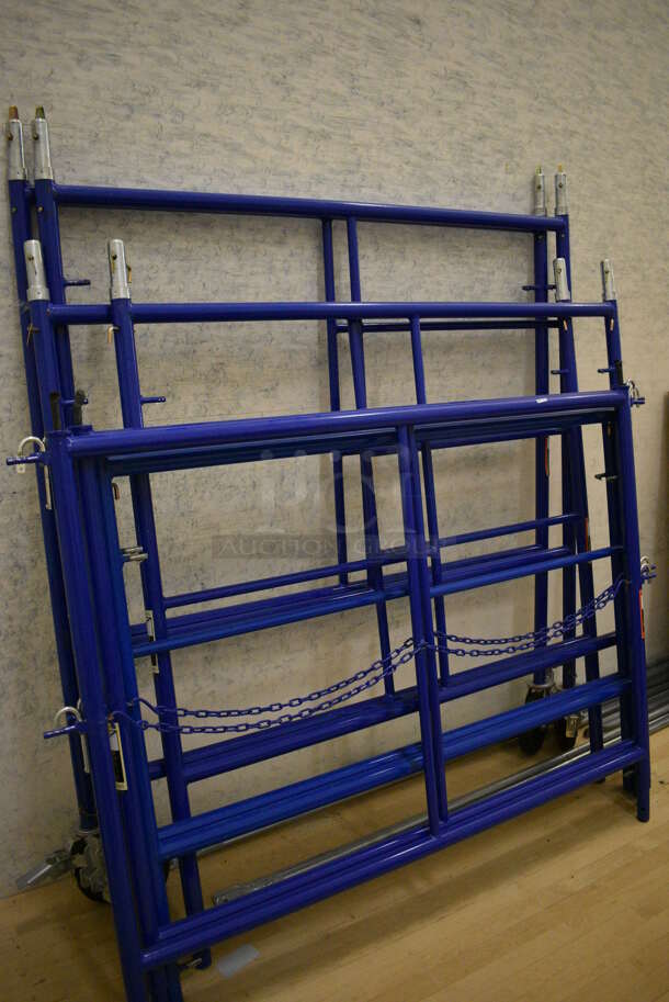 ALL ONE MONEY! Lot of Various Blue Metal Scaffolding Pieces! (behind squash court - right) - Image 4 of 4
