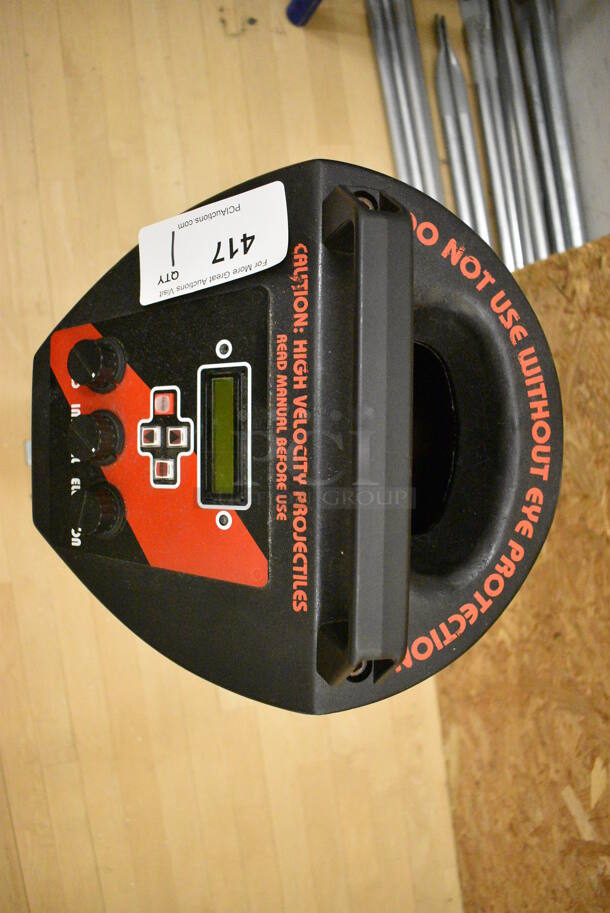 Squash Cannon Black and Red Poly Ball Thrower on Commercial Casters. 16x24x33. (behind squash court - right) - Image 3 of 5