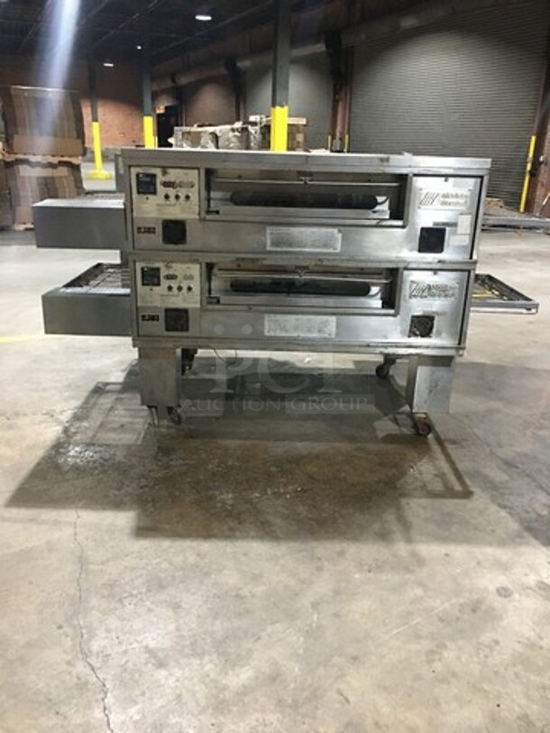 Middleby Marshall Commercial Natural Gas Powered Double Deck Conveyor Pizza Oven! All Stainless Steel! Model PS570G Serial 853650705! 2 X Your Bid! Makes One Unit!