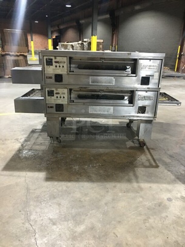 Middleby Marshall Commercial Natural Gas Powered Double Deck Conveyor Pizza Oven! All Stainless Steel! Model PS570G Serial 853650705! 2 X Your Bid! Makes One Unit! - Image 1 of 12
