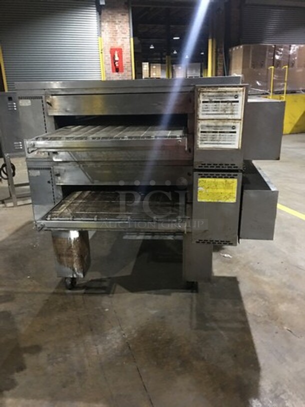 Middleby Marshall Commercial Natural Gas Powered Double Deck Conveyor Pizza Oven! All Stainless Steel! Model PS570G Serial 853650705! 2 X Your Bid! Makes One Unit! - Image 2 of 12